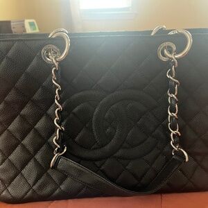 Chanel GTW Medium Black Leather Tote
